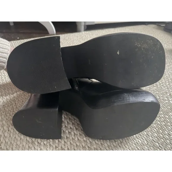 Delia's Dolls Kill New Moon Mid Calf Chunky Black Platform Boots Goth 9 Grunge - Picture 9 of 9